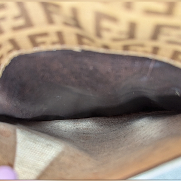 Fendi Zucchino Cross Body Shoulder Bag Brown RARE EUC with COA - Picture 12 of 16